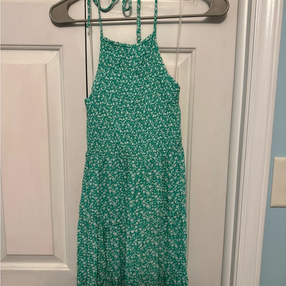 American Eagle Outfitters Teal Patterned Dress